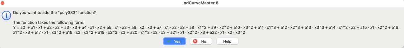 Confirmation of the polynomial model selection