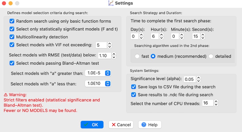 ndCurveMaster Settings window