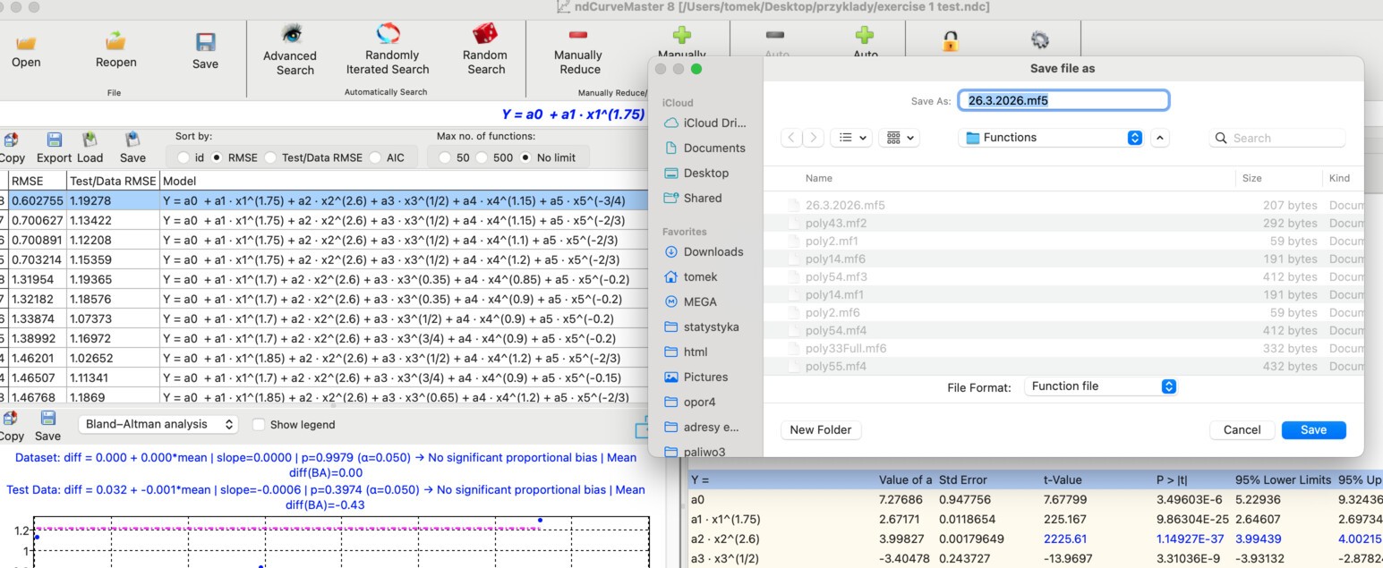 Saving a function to a file in ndCurveMaster